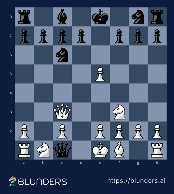 The Englund Gambit mate — the final checkmate position
