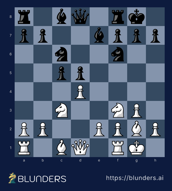 Queen's Gambit, The Tarrasch Defense — final position on a chess board