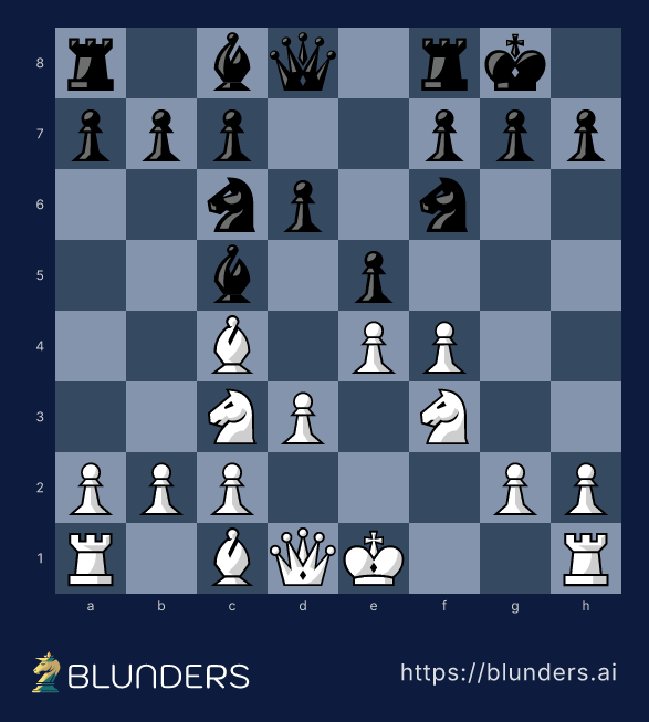 Vienna Game, Against 2...Nc6: gambit off — final position on a chess board