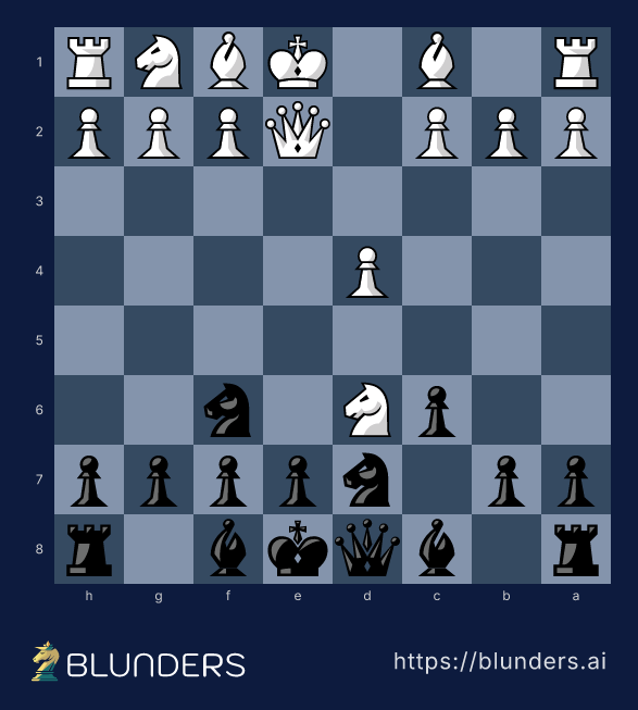 The 6.Nd6 smothered mate — the final checkmate position