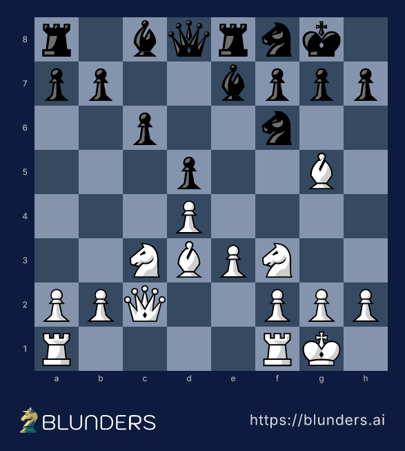 Queen's Gambit, The Exchange Variation and the minority attack — final position on a chess board