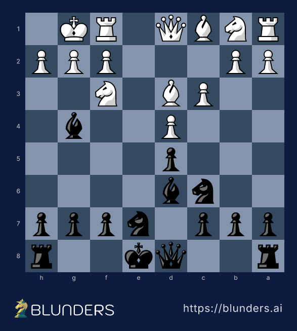 French Defense, The Exchange Variation — final position on a chess board