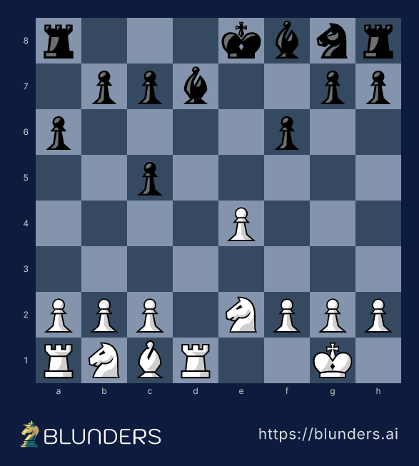 Ruy Lopez, The Exchange Variation — final position on a chess board