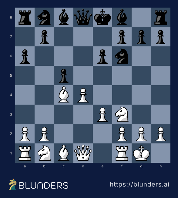 Queen's Gambit, The Queen's Gambit Accepted — final position on a chess board